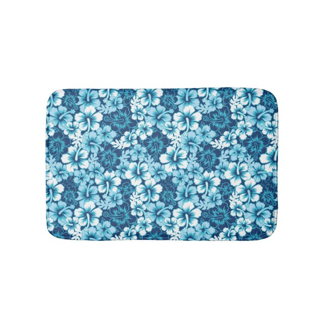 Surf Floral Hibiscus Pattern Bath Mat (Front)