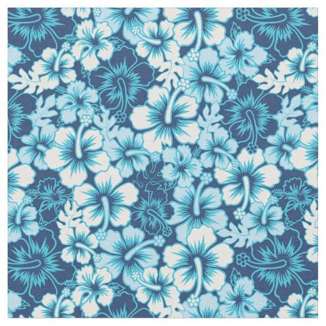 Surf Floral Hibiscus Pattern Fabric (Close Up)