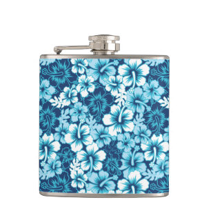 Surf Floral Hibiscus Pattern Hip Flask