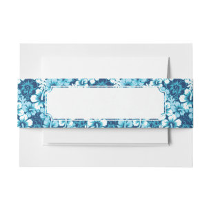 Surf Floral Hibiscus Pattern Invitation Belly Band