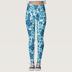Surf Floral Hibiscus Pattern Leggings