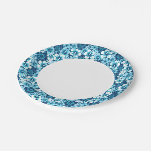 Surf Floral Hibiscus Pattern Paper Plate
