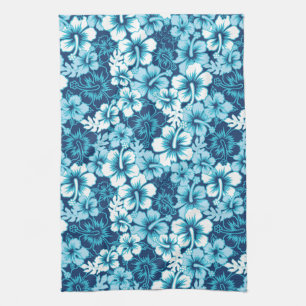 Surf Floral Hibiscus Pattern Tea Towel
