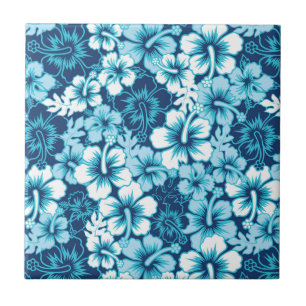 Surf Floral Hibiscus Pattern Tile