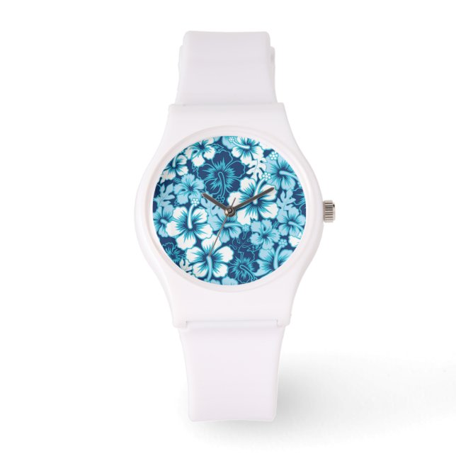 Surf Floral Hibiscus Pattern Watch (Front)