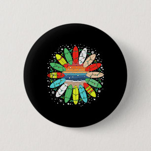 Surf Funny Surfboard Xmas Santa Vintage Surfing Ch 6 Cm Round Badge