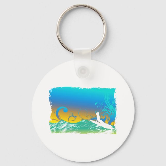 Surf Girl Key Ring (Front)
