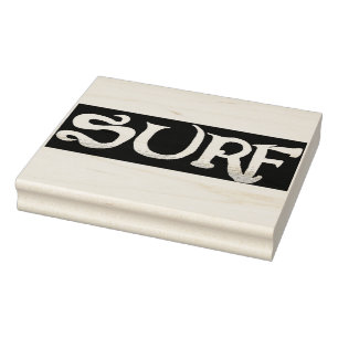 Surf gnarly rubber stamp no handle