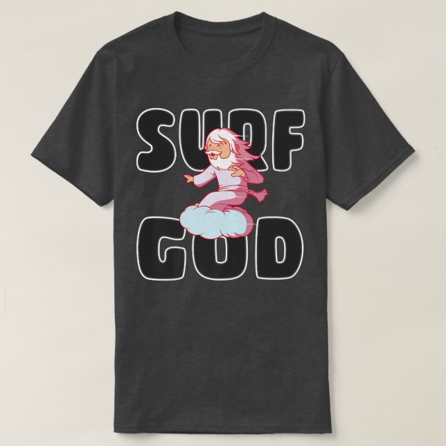 Surf God Cute Surf Aesthetic God Surfing Jesus Sur T-Shirt (Design Front)