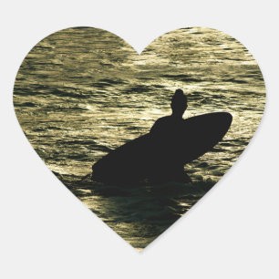 Surf Golden Hour - Heart Sticker