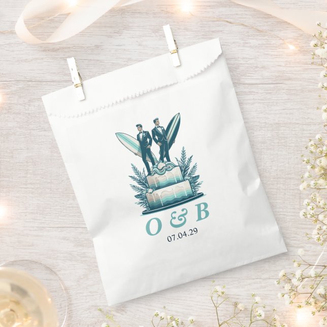Surf Grooms Wedding Favour Bag (Clipped)