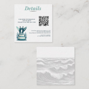 Surf Grooms Wedding QR Code Enclosure Card