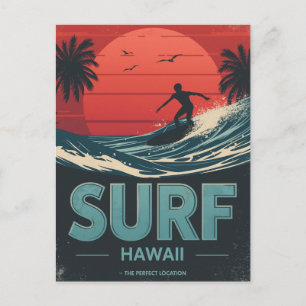 Surf Hawaii Sunset Vibes Postcard