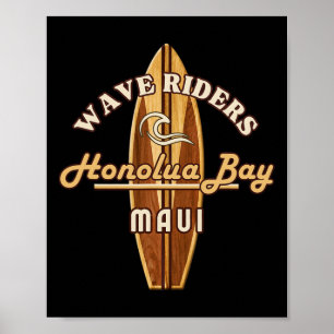 Surf Honolua Y Maui Surfing Vacation Poster