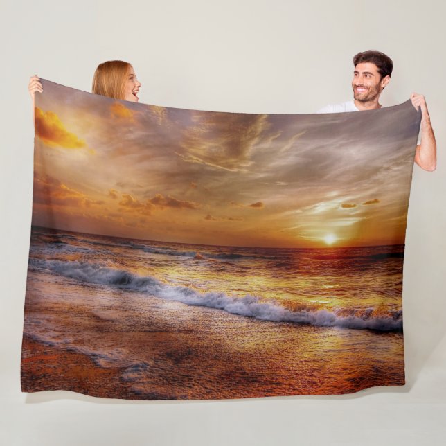 SURF in the SUNSET Fleece Blanket (In Situ)