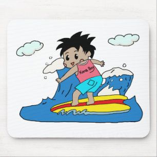 Surf Kona Boy Hitting Waves Mouse Pad
