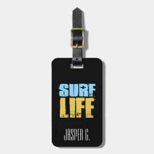 Surf Life Beach Surfer Style Luggage Tag