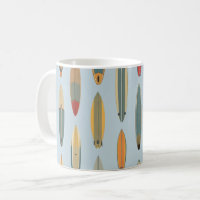 Surf Life | Retro Coastal Blue Surfboard Graphic