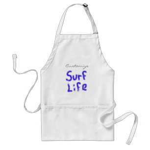 surf life spray-painted blue on any colour standard apron