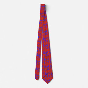 surf life spray-painted blue  on red tie