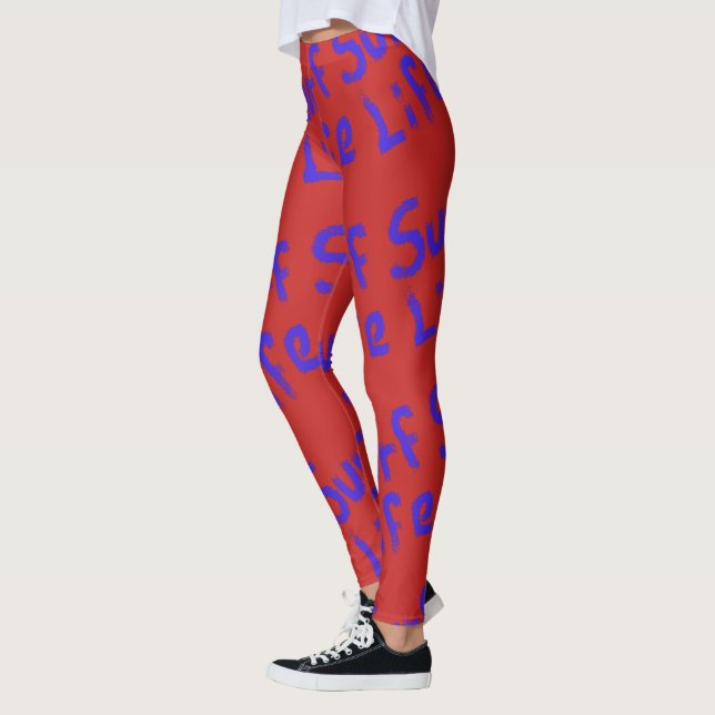surf life Thunder_Cove blue red Leggings (Left)