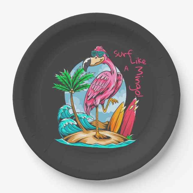 Surf Like a Mingo!  Paper Plates  (Front)