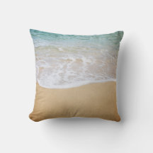 Surf Meets Sand Tropical Island Throw Pillow