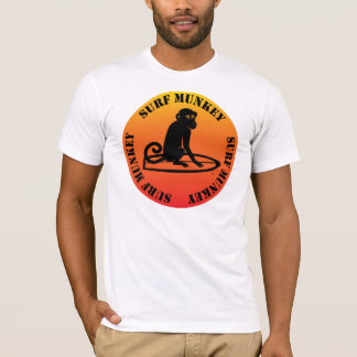 Surf Munkey logo on sunset background T-Shirt