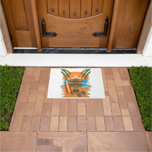 surf music happy summer doormat