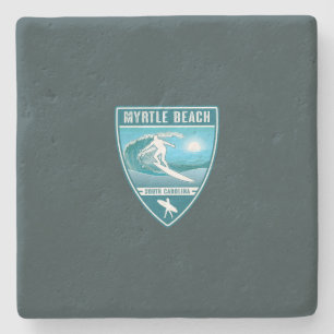 Surf Myrtle Beach South Carolina Stone Coaster