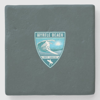 Surf Myrtle Beach South Carolina Stone Coaster