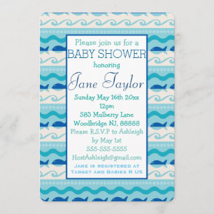 Surf 'N Fishies Nautical Baby Shower Invitation