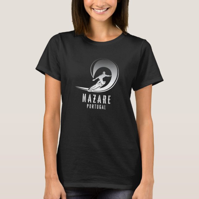 Surf Nazare Surfing Nazare In Portugal Pipe Surfer T-Shirt (Front)