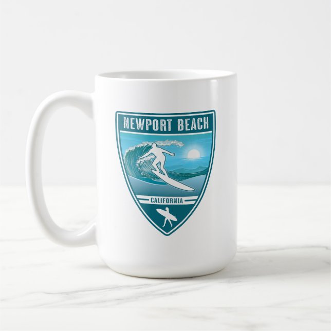 Surf Newport Beach California Coffee Mug (Left)