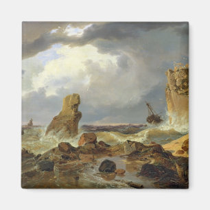 Surf on a Rocky Coast, 1835 Magnet