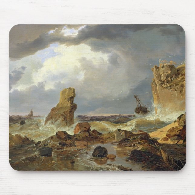 Surf on a Rocky Coast, 1835 Mouse Pad (Front)
