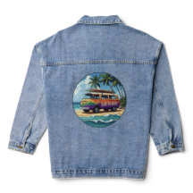 Surf Or Bust Groovy Retro Hippie Surfer Beach Bus