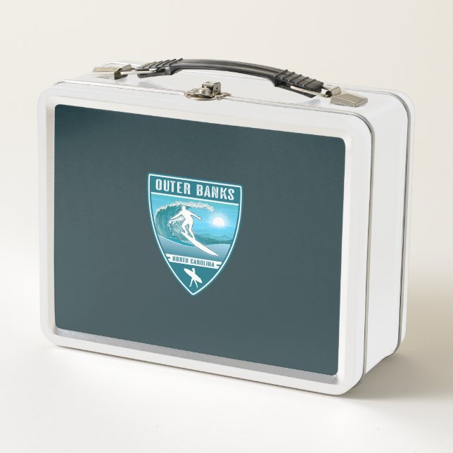 Surf Outer Banks North Carolina Metal Lunch Box (Front)