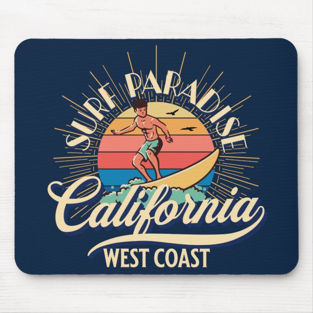 Surf Paradise California West Coast  Mouse Pad (Front)