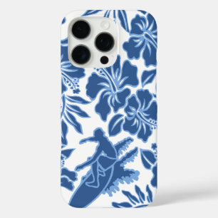 Surf Pareau Hawaiian Hibiscus Surfing Blue iPhone 16 Pro Case