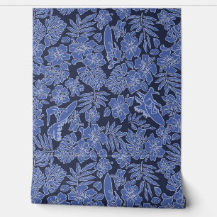 Surf Pareau Hawaiian Hibiscus Surfing Blues Wallpaper