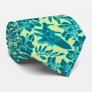 Surf Pareau Hawaiian Hibiscus Two-sided Printed Tie