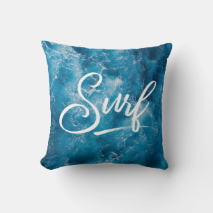 Surf pillow, unique gift for surfers cushion