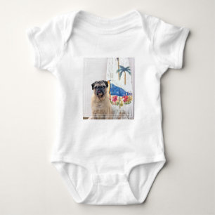 Surf Pug Baby Bodysuit