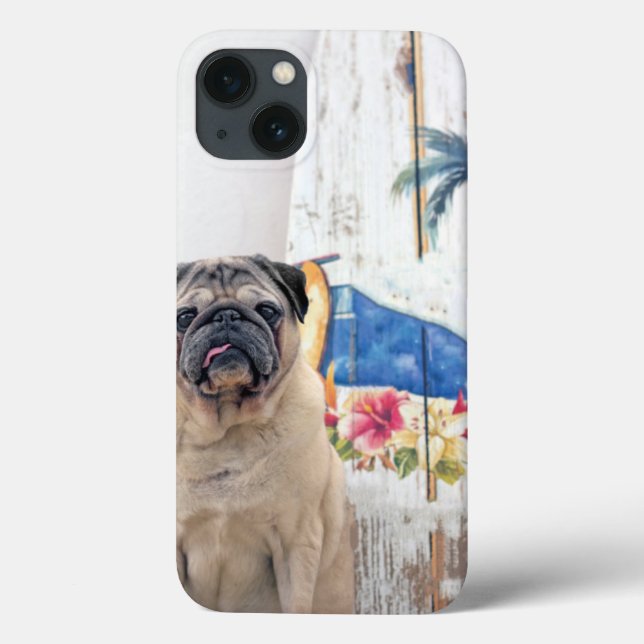 Surf Pug Case-Mate iPhone Case (Back)