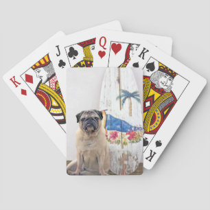 Surf Pug Playing Cards