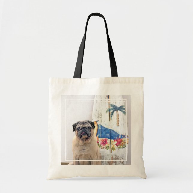 Surf Pug Tote Bag (Front)