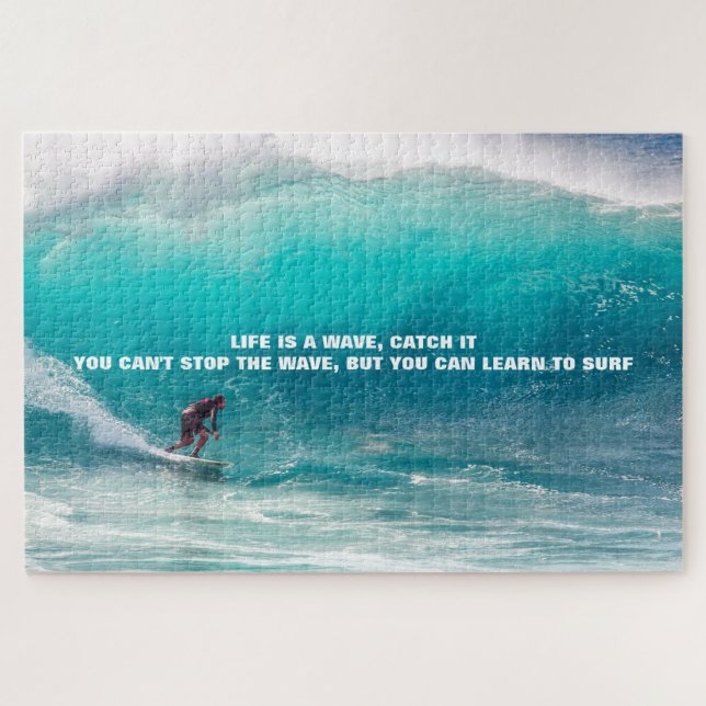 SURF QUOTE POSTER JIGSAW PUZZLE (Horizontal)