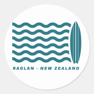 Surf Raglan New Zealand Classic Round Sticker