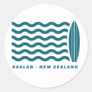 Surf Raglan New Zealand Classic Round Sticker